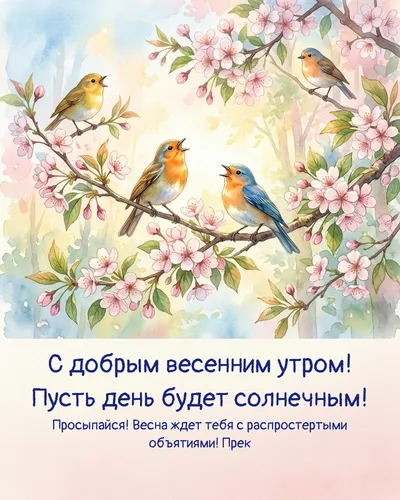 С добрым весенним утром! Пусть день будет солнечным! — morning birds 08